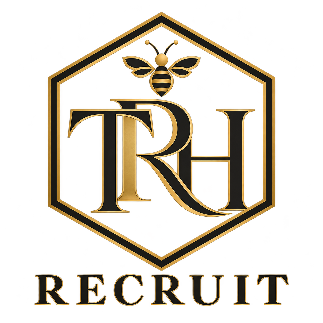 TRH bee and monogram emblem